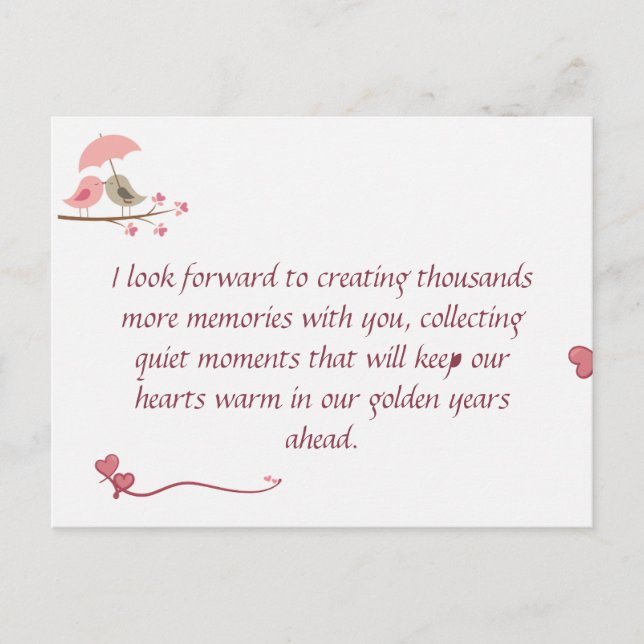Cute Love Birds Postcard | Shared Future & Growth  (Front)