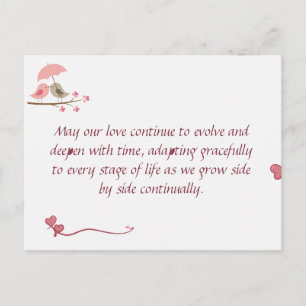 Cute Love Birds Postcard Shared Future & Growth