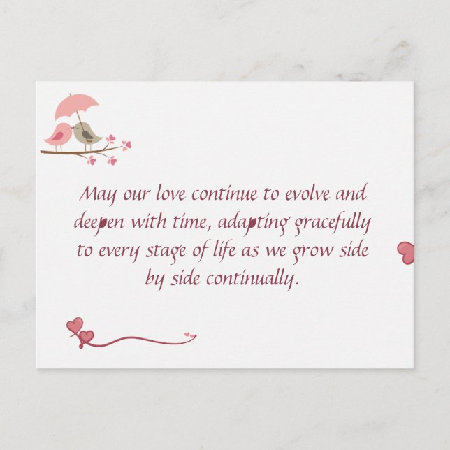 Cute Love Birds Postcard | Shared Future & Growth  (Front)