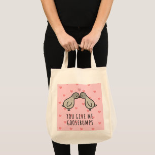 Cute Love Birds Sticker You Give Me Goosebumps Tote Bag
