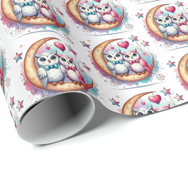Cute love birds tiled pattern  wrapping paper (Roll Corner)