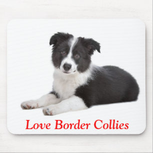 Cute Love Border Collies Puppy Dog Mousepad