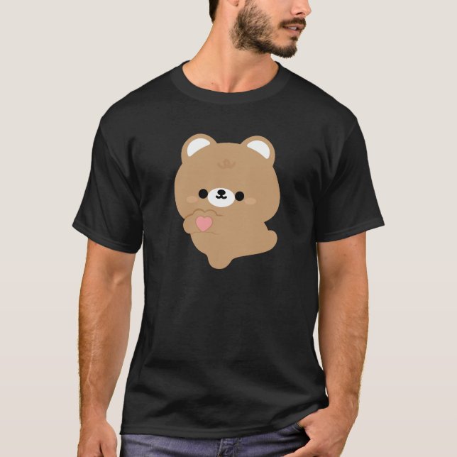 Cute Love Brown Bear T-Shirt (Front)