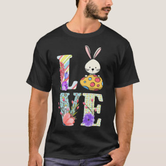 Cute LOVE Bunny Rabbit Lover Easter Day Gift Men W T-Shirt