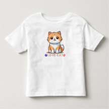 Cute Love Cat Cartoon – Kawaii Kitty with Paw Prin