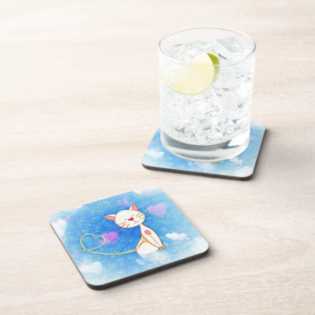 Cute Love Cat Coaster (Right Side)