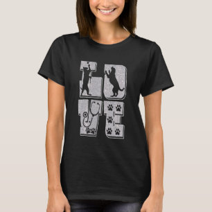 Cute LOVE Cat Dog Paw Print Dog Cat Animals Pet T-Shirt