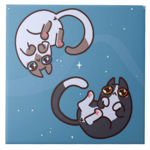 Cute Love Cats Ceramic Tile