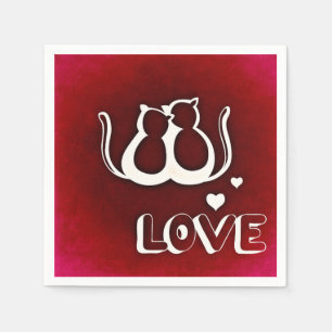 Cute Love Cats Valentine's Day Napkin