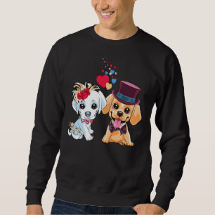 Cute Love Copple Puppy Dogs Labrador Retriever Sweatshirt