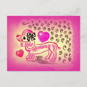 Cute Love Dachshund Postcard