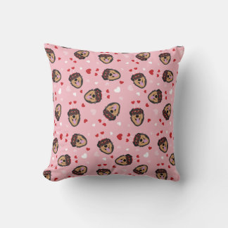 Cute Love Dog Pink Red Cushion