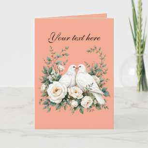 Cute love doves customisable card
