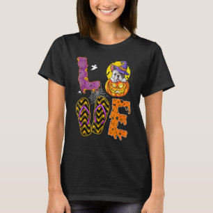 Cute Love French Bulldog Halloween Pumpkin Dog Mom T-Shirt