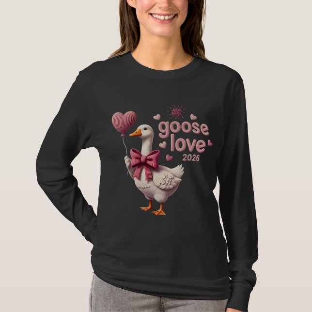 Cute Love Goose Valentine Sweater Style (Front)