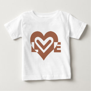 Cute Love Graphic Chocolate Brown Baby T-Shirt