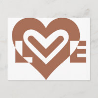 Cute Love Graphic Chocolate Brown