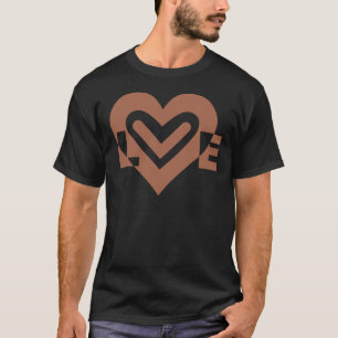 Cute Love Graphic Chocolate Brown T-Shirt