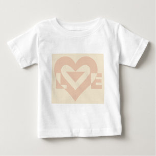 Cute Love Graphic, Cream Beige Baby T-Shirt