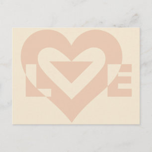 Cute Love Graphic, Cream Beige Postcard