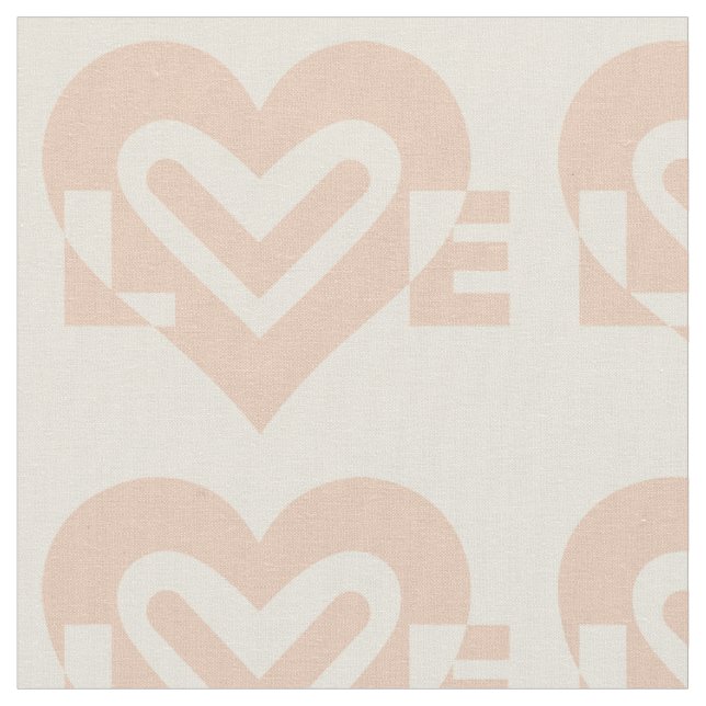 Cute Love Graphic in Beige Fabric (Close Up)