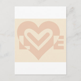 Cute Love Graphic in Beige Postcard