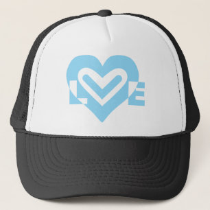 Cute Love Graphic in Blue Trucker Hat