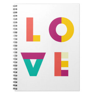 Cute Love Graphics Love Typography Notebook