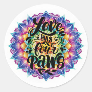 Cute Love Has Four Paws Square Sticker