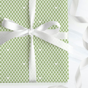 Cute Love Heart Lattice Mesh Green Modern Birthday Wrapping Paper