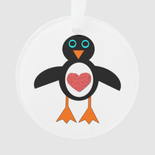 Cute Love Heart Penguin Acrylic Ornament