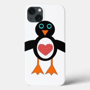 Cute Love Heart Penguin iPad Case