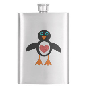 Cute Love Heart Penguin Penguin Flasks