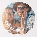 Cute Love Heart Photo Couples Personalised Names Balloon<br><div class="desc">Cute Love Heart Photo Couples Personalised Names Balloons features your favourite photo with a love heart and personalised with your names in modern white script. Personalise by editing the text in the text box provided and adding your own picture. Perfect gifts for couples, girlfriend, wife, sweetheart and more for birthday,...</div>