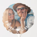 Cute Love Heart Photo Couples Personalised Names Balloon<br><div class="desc">Cute Love Heart Photo Couples Personalised Names Balloons features your favourite photo with a love heart and personalised with your names in modern white script. Personalise by editing the text in the text box provided and adding your own picture. Perfect gifts for couples, girlfriend, wife, sweetheart and more for birthday,...</div>