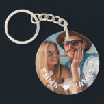 Cute Love Heart Photo Couples Personalised Names Key Ring<br><div class="desc">Cute Love Heart Photo Couples Personalised Names Keychain features your favourite photo with a love heart and personalised with your names in modern white script. Personalise by editing the text in the text box provided and adding your own picture. Perfect gifts for couples, girlfriend, wife, sweetheart and more for birthday,...</div>