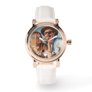 Cute Love Heart Photo Couples Personalised Names Watch