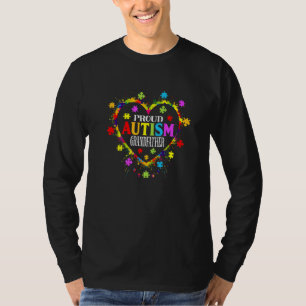Cute Love Heart Proud Autism Grandfather Autism Aw T-Shirt
