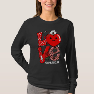 Cute Love Heart Stethoscope DSP Nurse Life Valenti T-Shirt