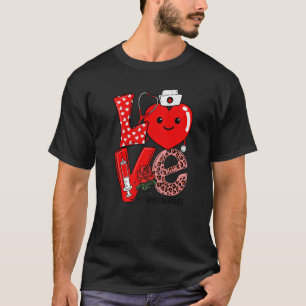 Cute Love Heart Stethoscope Midwife Nurse Life Val T-Shirt