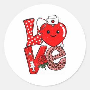 Cute Love Heart Stethoscope Phlebotomist Life Vale Classic Round Sticker