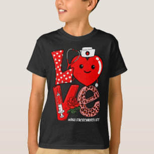 Cute Love Heart Stethoscope Phlebotomist Life Vale T-Shirt