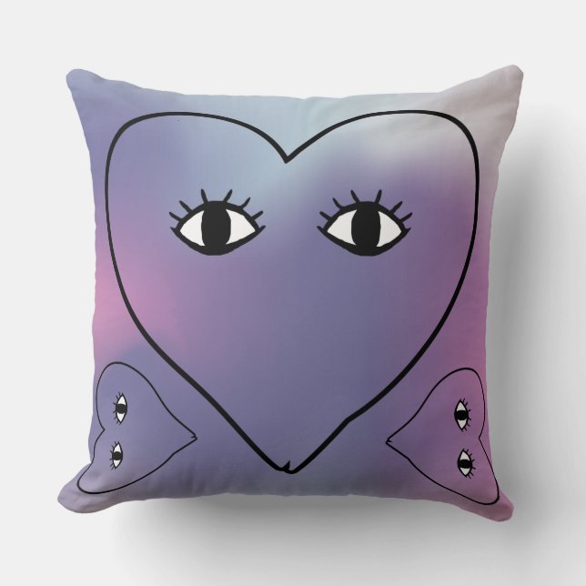 Cute Love Hearts Face  Cushion (Front)