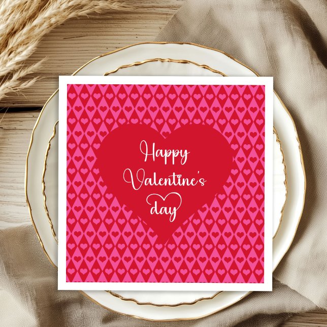 Cute Love Hearts Valentine’s Day Napkins (Cute Love Hearts Valentine’s Day Napkins)