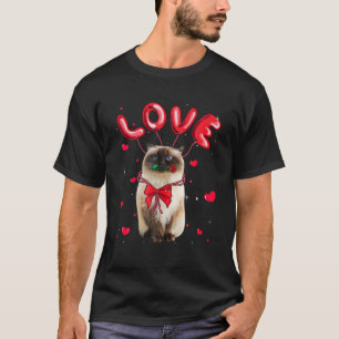 Cute Love Himalayan Cat Valentine Pet Cat Lover T-Shirt