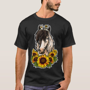 Cute Love Horse Gift Sunflower Decor Horse  T-Shirt