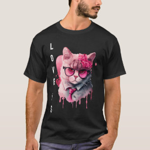 Cute Love is With Heart Animal Valentine's day T-Shirt
