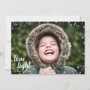 Cute Love & Light Hanukkah Holiday Photo Card