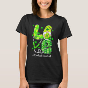 Cute Love Medical Assistant Nurse Gnome St Patrick T-Shirt