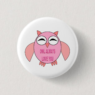 Cute Love Message Owl Button